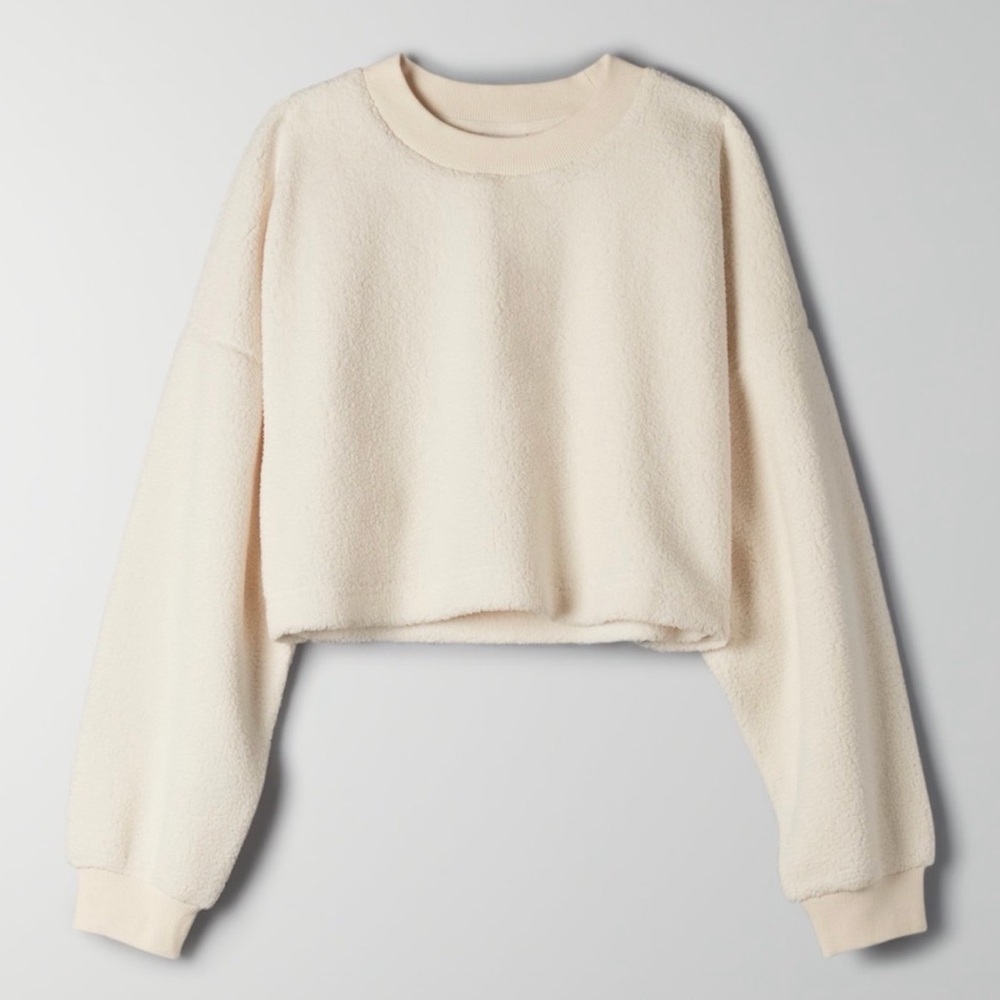 Aritzia Sunday Best Cream Cropped Crewneck